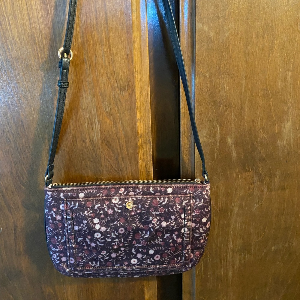 Lauren Conrad plum pink wool purse handbag crossbody